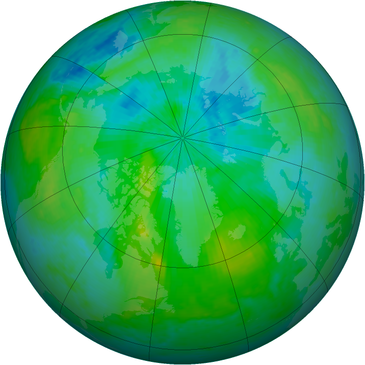 Arctic ozone map for 24 August 2001